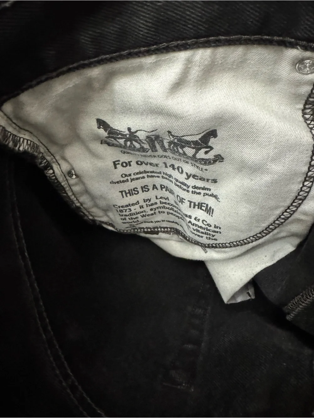 Levi’s 550 straight leg black jeans 40x32
